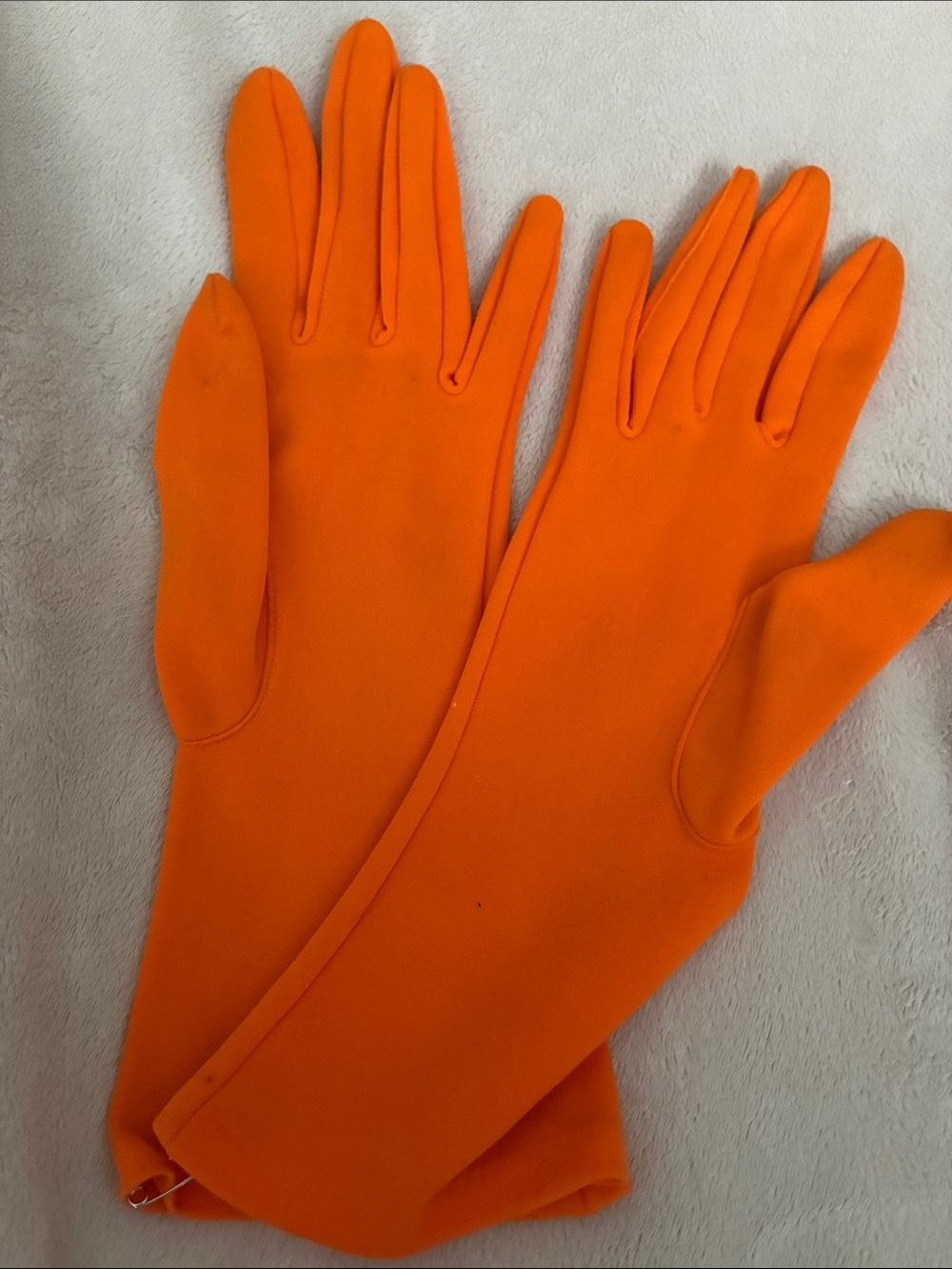 Vintage Orange Opera Gloves
